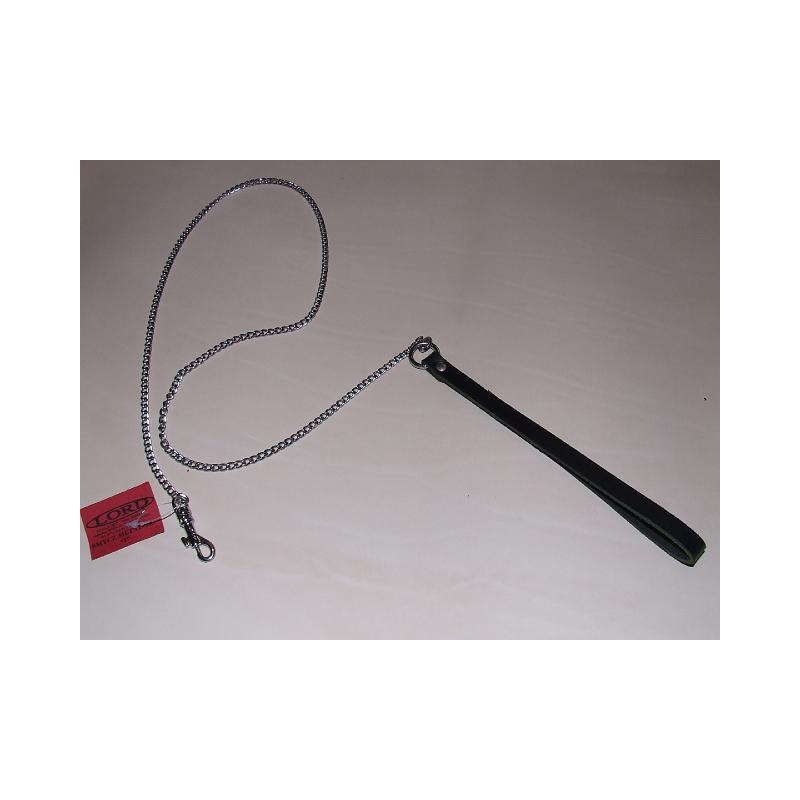 Metalinis pavadėlis su odine rankena 1R/90cm